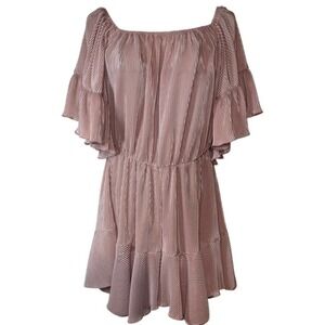 Dress Day Chic Blush Ruffled Romper Size Small